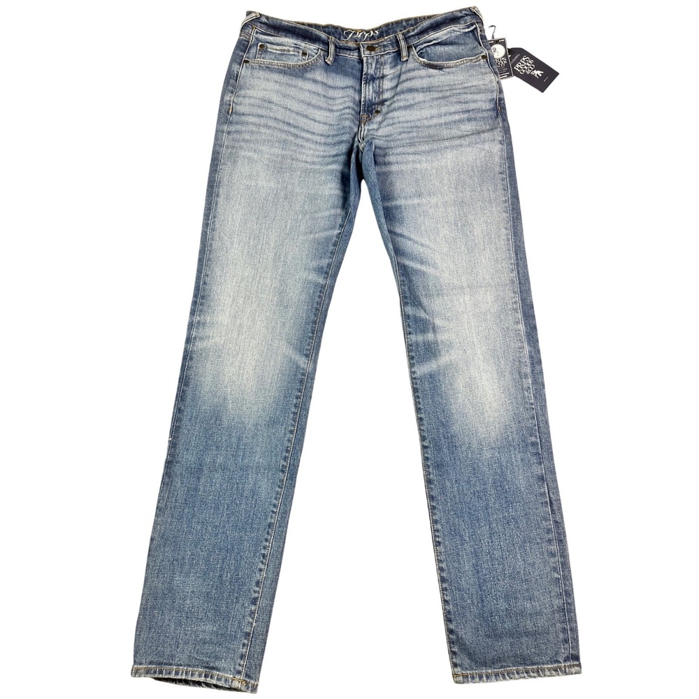 PRPS Goods & Co Jeans Mens‎ 35x33.5* Le Sabre Slim Straight Light Indigo New